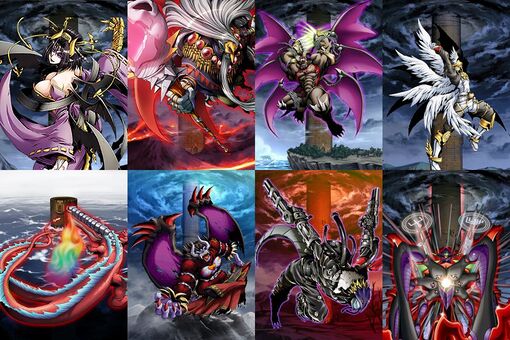 Seven Great Demon Lords and Ogudomon from Digimon Collectors