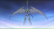 Imperialdramon Paladin Mode taking an oath on the Omega Sword!