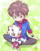 Hiro and Gammamon illustration yabuno tenya.jpg