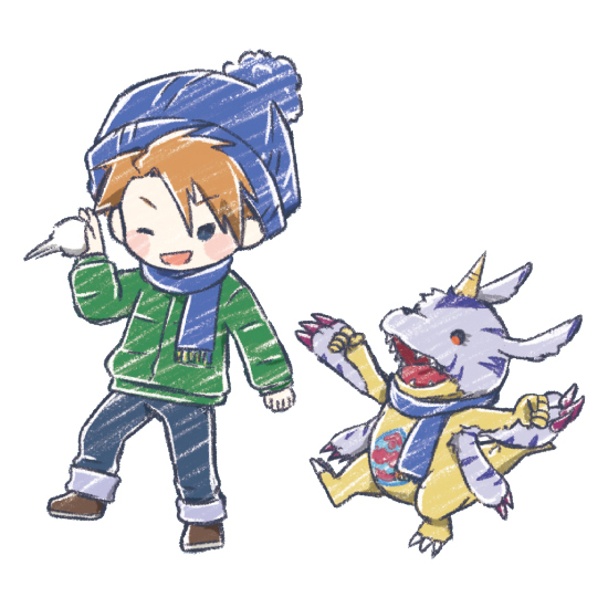 File:Ishida yamato gabumon graffart playingsnow.jpg