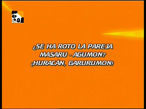 O Fim da Dupla Masaru-Agumon?! Furacão Garurumon! ("The End of the Masaru-Agumon Pair?! Hurricane Garurumon!")