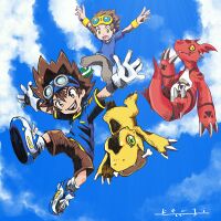 Agumon yagami taichi guilmon matsuda takato illustration watanabe kenji.jpg