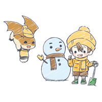 Takaishi takeru patamon graffart playingsnow.jpg