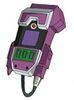 Purple body; green button plate