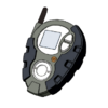 Black grips; gray body; white buttons