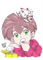 Hiro, Gammamon and Bokomon illustration yabuno tenya.jpg