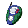 Green grips; blue body; red buttons