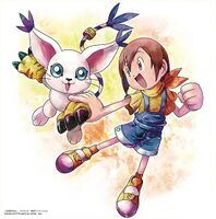 T.K & Hikari con sus digimon  Digimon, Personagens de anime, Digimons