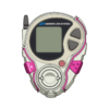Magenta/white grips; white body; black buttons