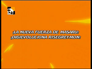 A Nova Força de Masaru! Digievolui RiseGreymon! ("Masaru's New Strength! Digivolve RiseGreymon!")